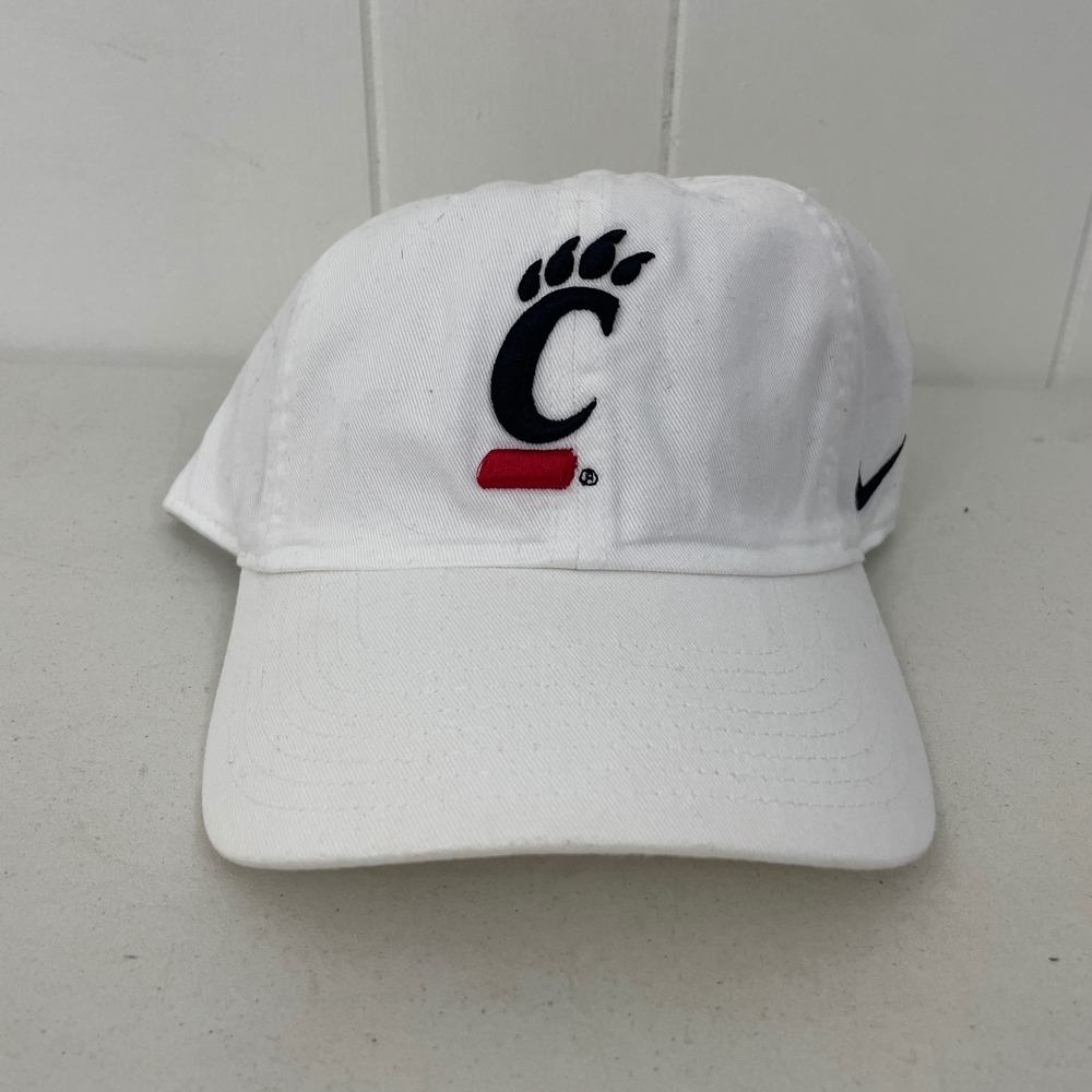 Nike Cincinnati Bearcats Logo Hat Cap White Adjustable Heritage 86 One Size